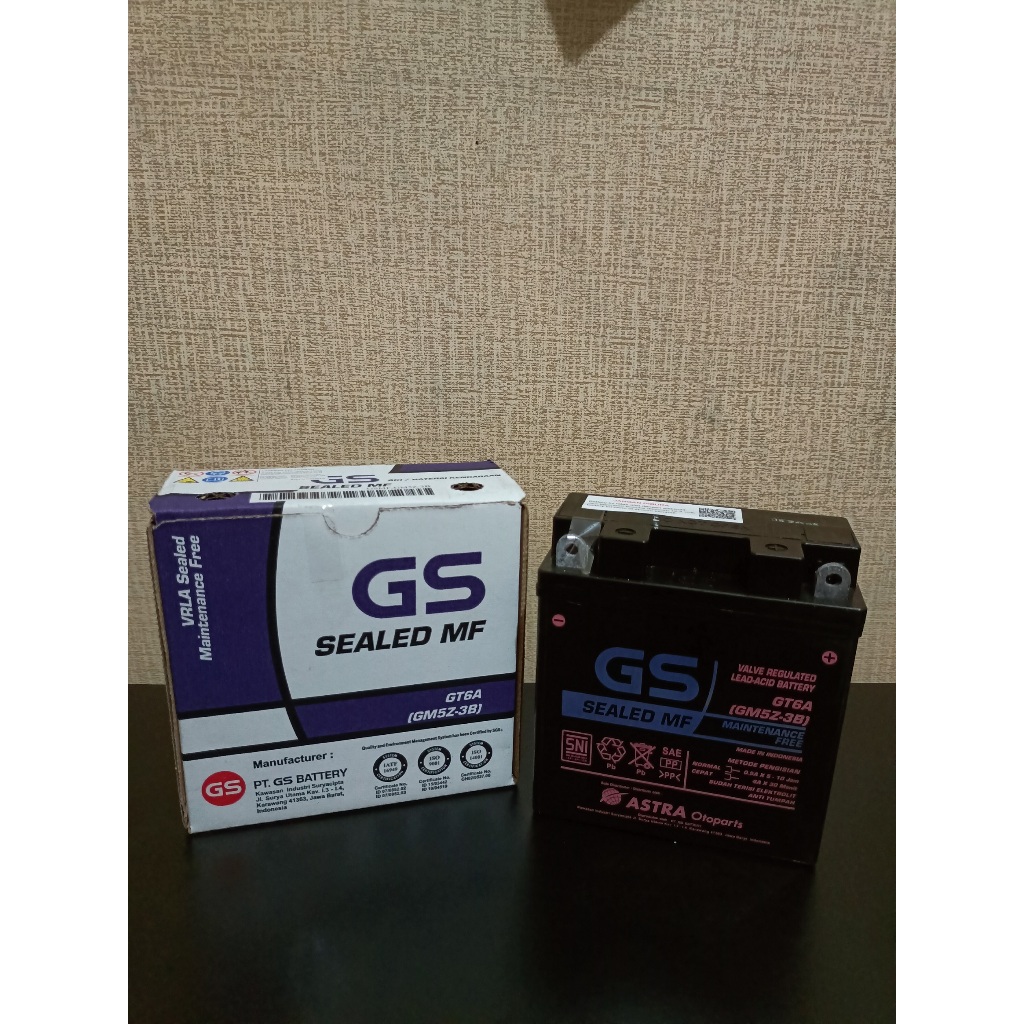 [ORI 100%] AKI MOTOR GS Astra GT6A GM5Z-3B MF 12V 5A Aki Kering Astrea Prima Legenda Mio Jupiter MX