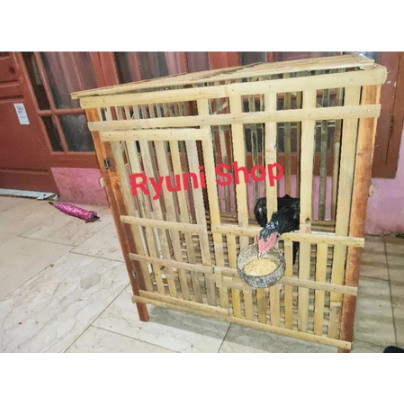 KANDANG AYAM BAMBU Variasi /Pet House kandang Ayam Bangkok Rakit Bambu Berkualitas