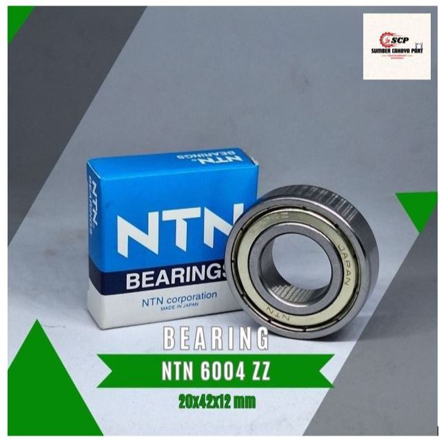 Bearing 6004ZZ NTN 20x42x12 mm Tutup Besi Bearing gear  6004 ZZ NTN Sepeda motor