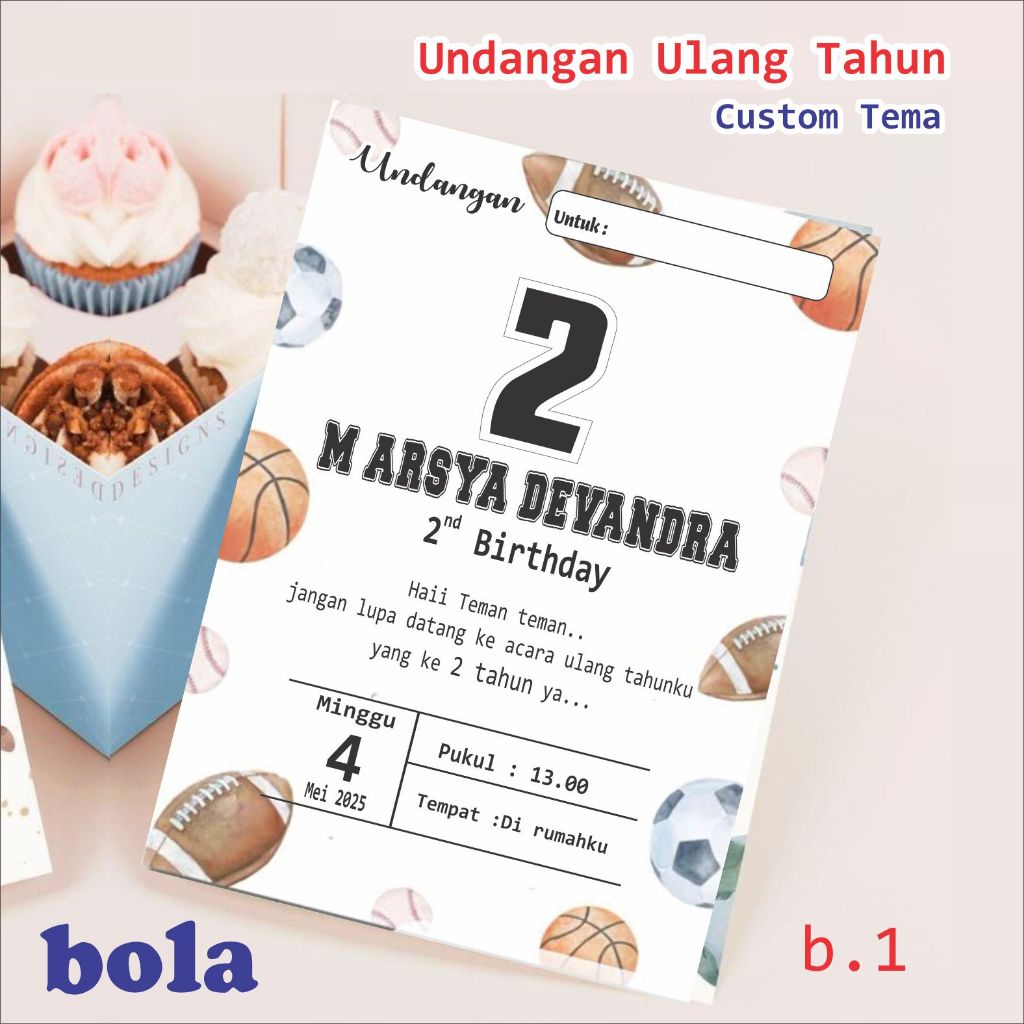 Undangan Ulang Tahun Tema BOLA