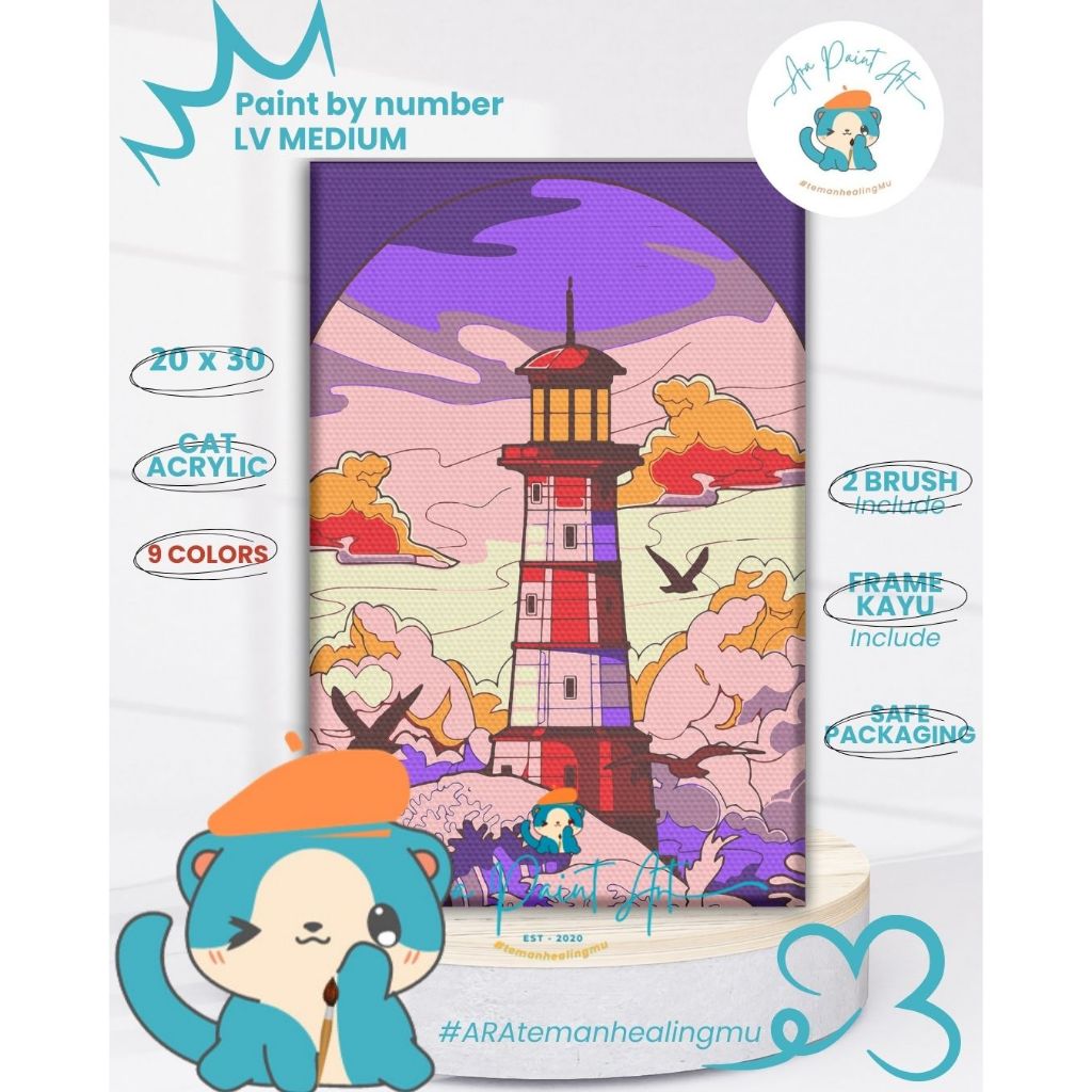 

Ara Paint Art RAINBOW SERIES Paint by numbers kit I Painting I Painting by numbers I Kado Wisuda I Kado unik I Kanvas Lukis