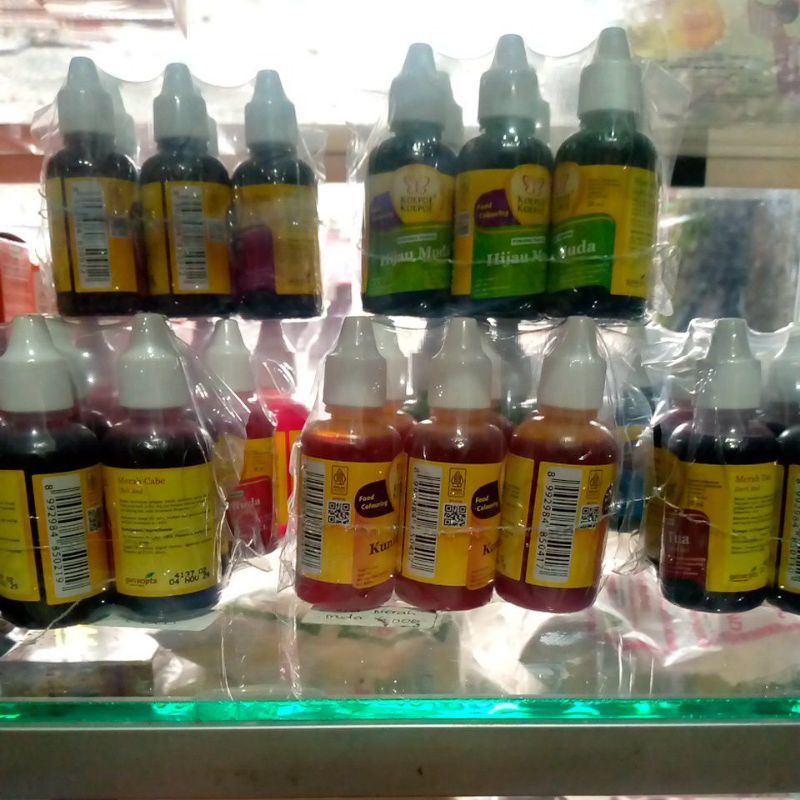 

koepoe koepoe pewarna makanan aman food colouring kupu kupu berbagai warna 30 ml