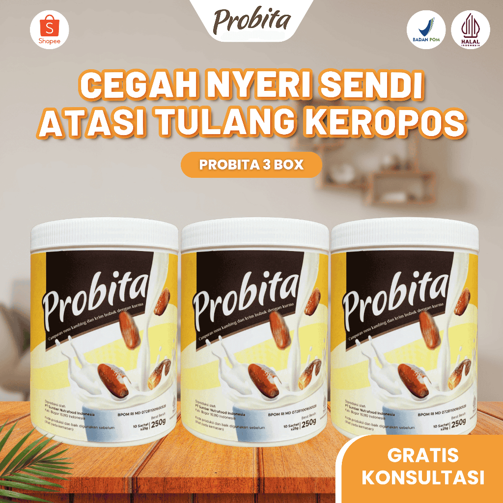 

PROBITA - Susu Kurma Cegah Nyeri Sendi Atasi Tulang Keropos - 3 Box