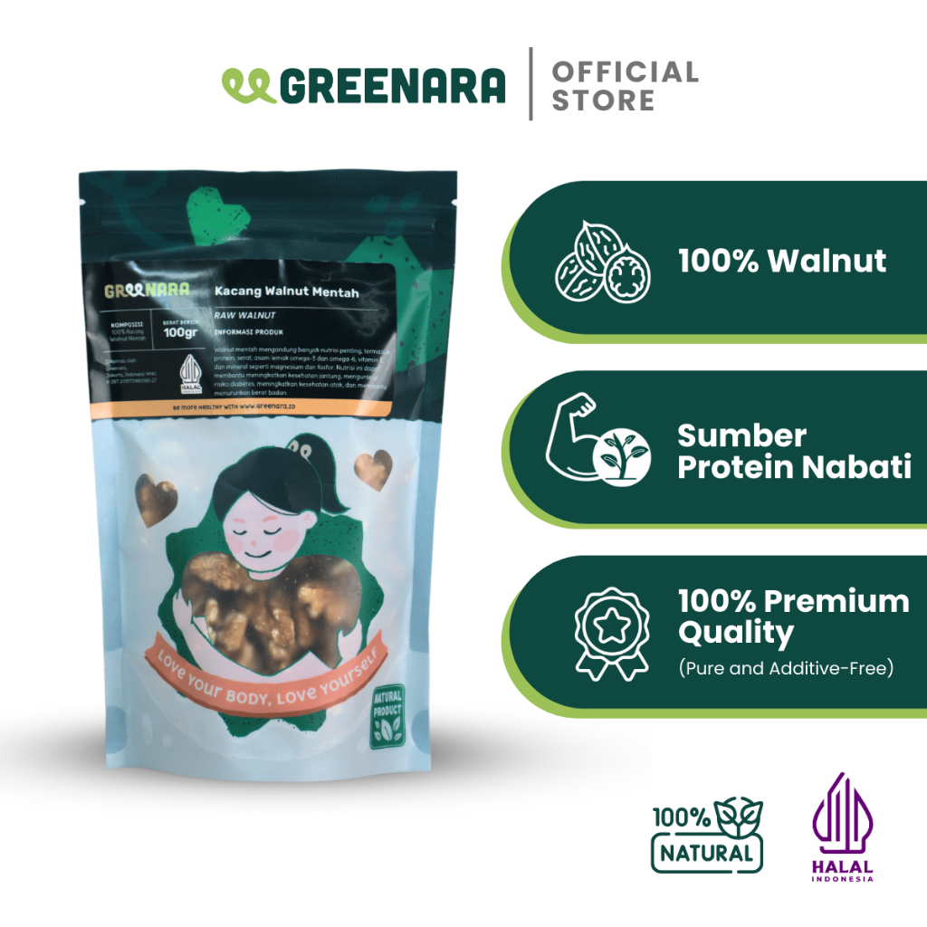 

Greenara - Kacang Walnut Mentah 100gr / Raw Walnut