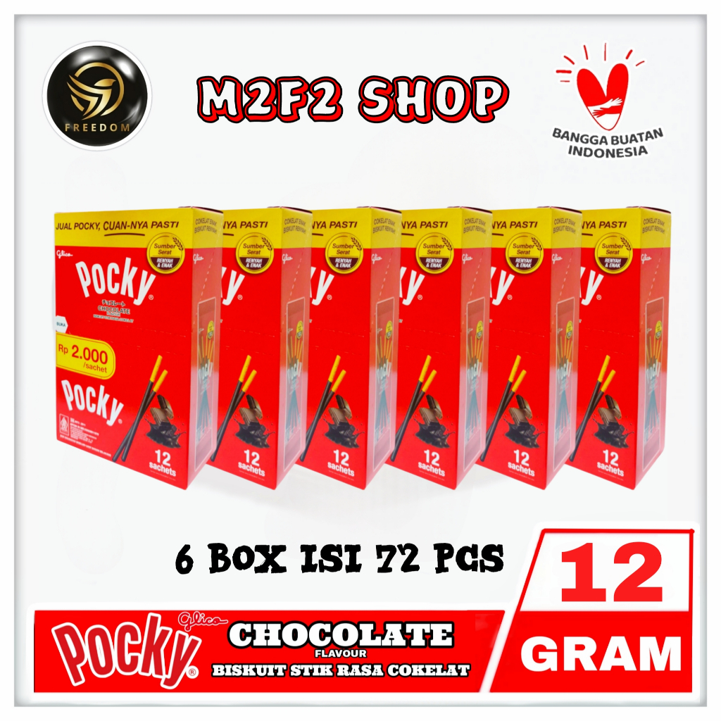 

Glico Pocky Biskuit Cokelat Original Stik | Chocolate Flavour - 12 gr (Kemasan 6 Box)