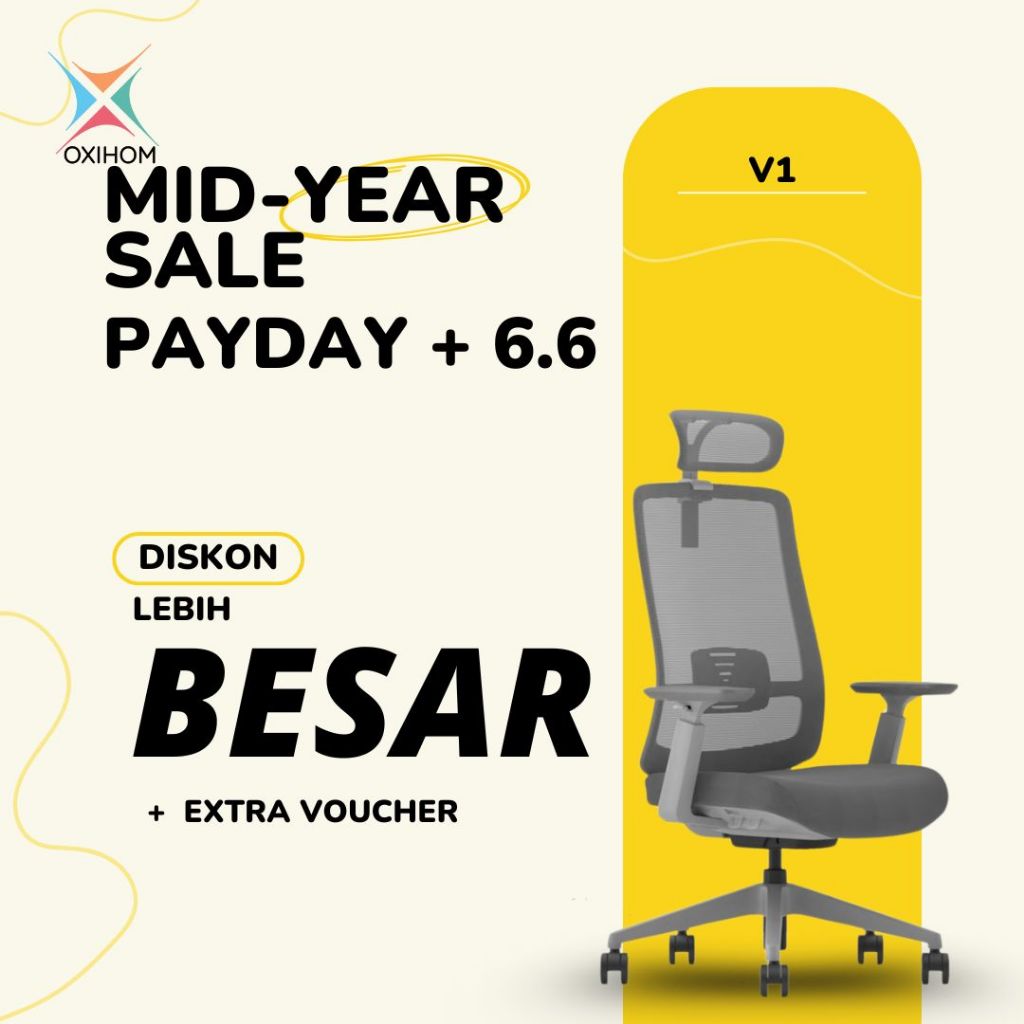 Oxihom V1 Mesh Sofa Chair Kursi Kantor Kursi Gaming Belajar Hidrolik