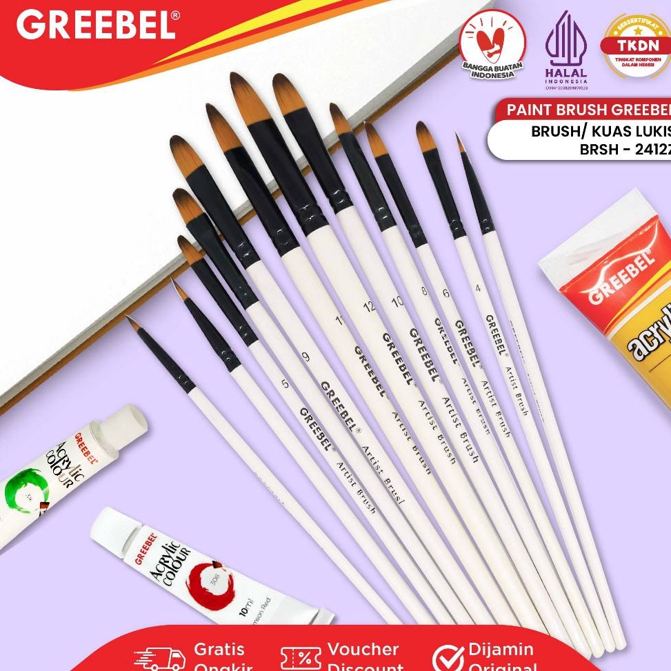 

KODE K36S GREEBEL Kuas Lukis Brush Paint Set Kuas Melukis 2412Z