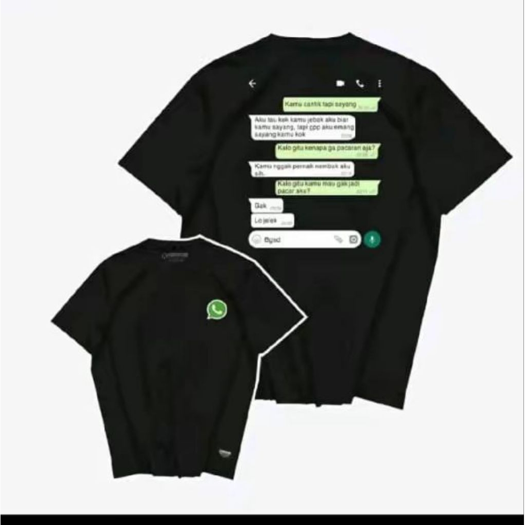 KAOS GAMBAR CHAT WHATSAPP BISA COD
