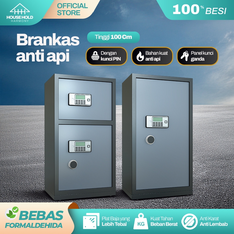 Brankas Tahan Api 100 cm Brankas Anti Api Brankas Dokumen Brangkas Uang Pin Password Safe Box