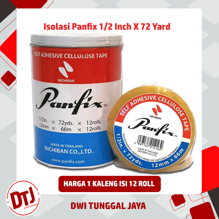

Al Isolasi Selotip Panfix 1/2 In x 72 Yard Original