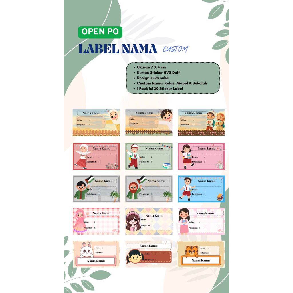 

STICKER LABEL NAMA ANAK CUSTOM