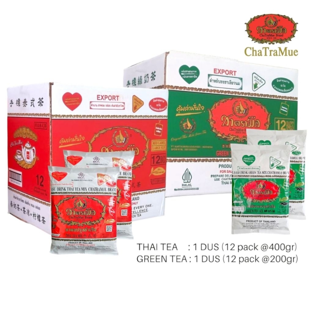 

CHATRAMUE 1 dus Isi 12 Pcs | Original Thai Tea - RED Tea & GREEN Tea