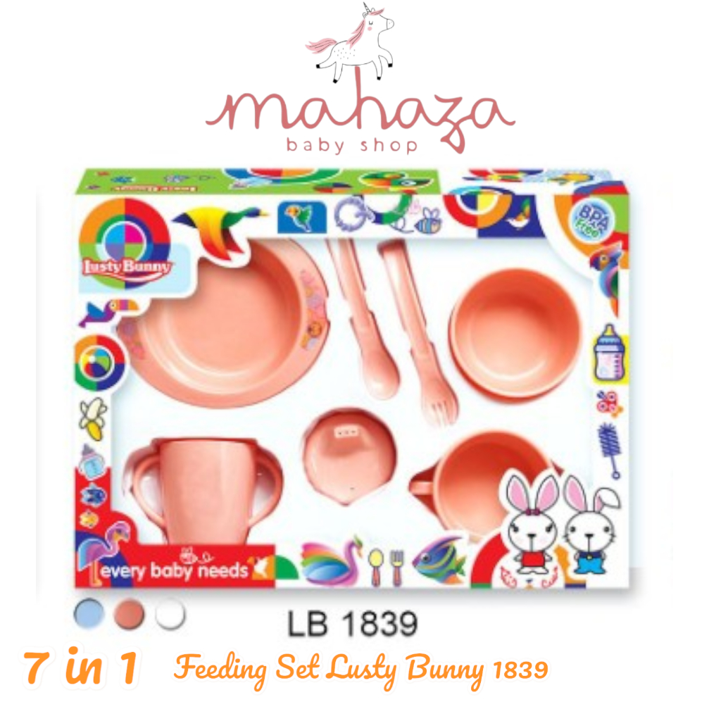 LustyBunny LB 1839 Feeding Set 7in1 Alat Makan Bayi Perlengkapan Makan Bayi | Baby Gift | Set Tempat