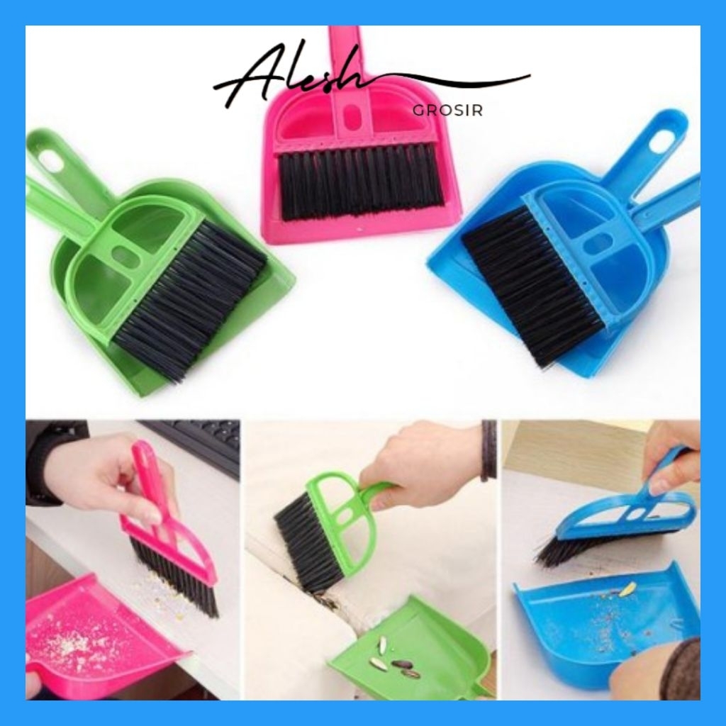 Sapu Mini Pembersih Debu Sela-Sela Mobil Keyboard / Sapu Set + Serokan Mini Pembersih Debu / Brush M