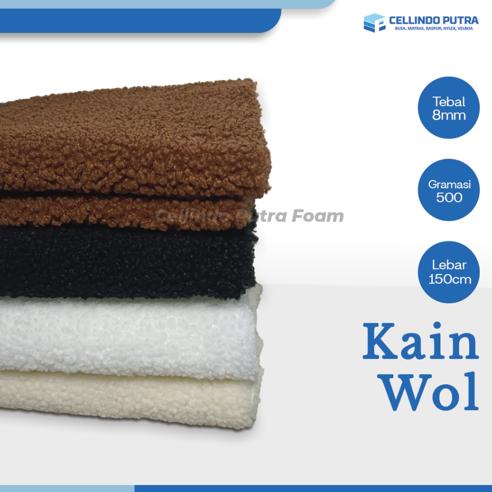 KODE J54Y Cellindo Kain Bulu Domba Wool 1 Sisi Bahan Jaket Selimut Boneka Jual Per 5cm  Kiloan