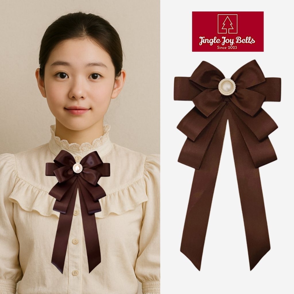 Yeojin Brooch Pita Kerah Korea Bros Pita Vintage Jepit Ribbon Bow Korean Style