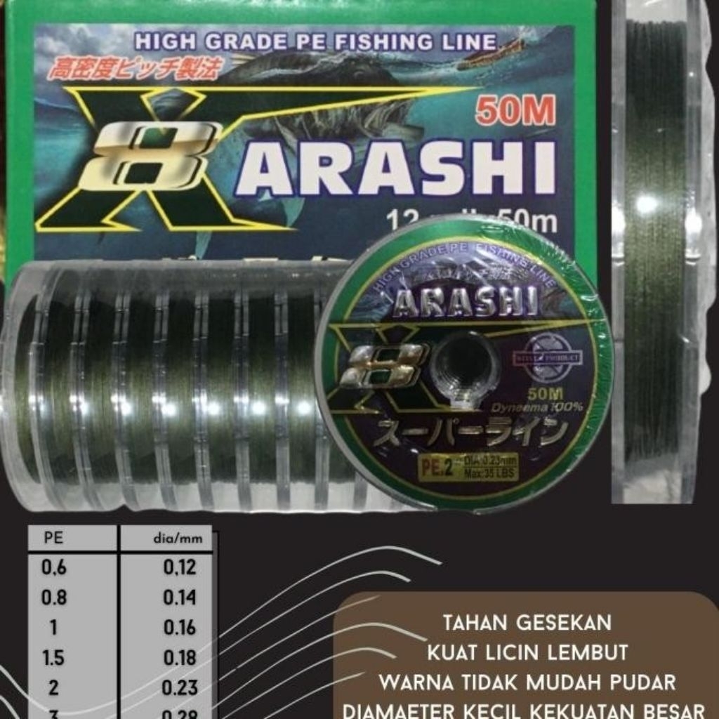 Senar Pancing PE Stella Arashi X8 50M