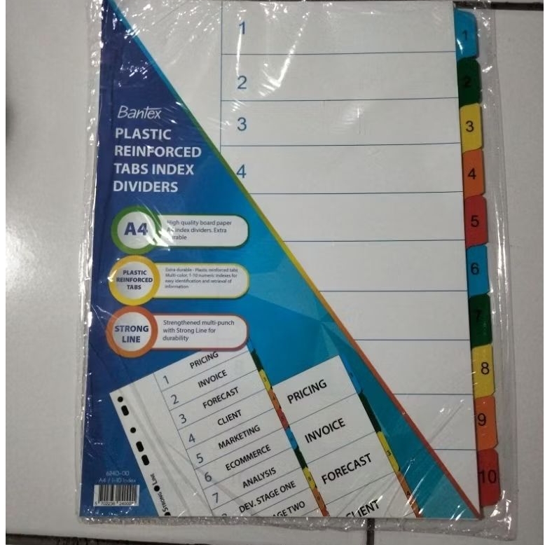 

Bantex Divider 6240 A4 10 Tab Number
