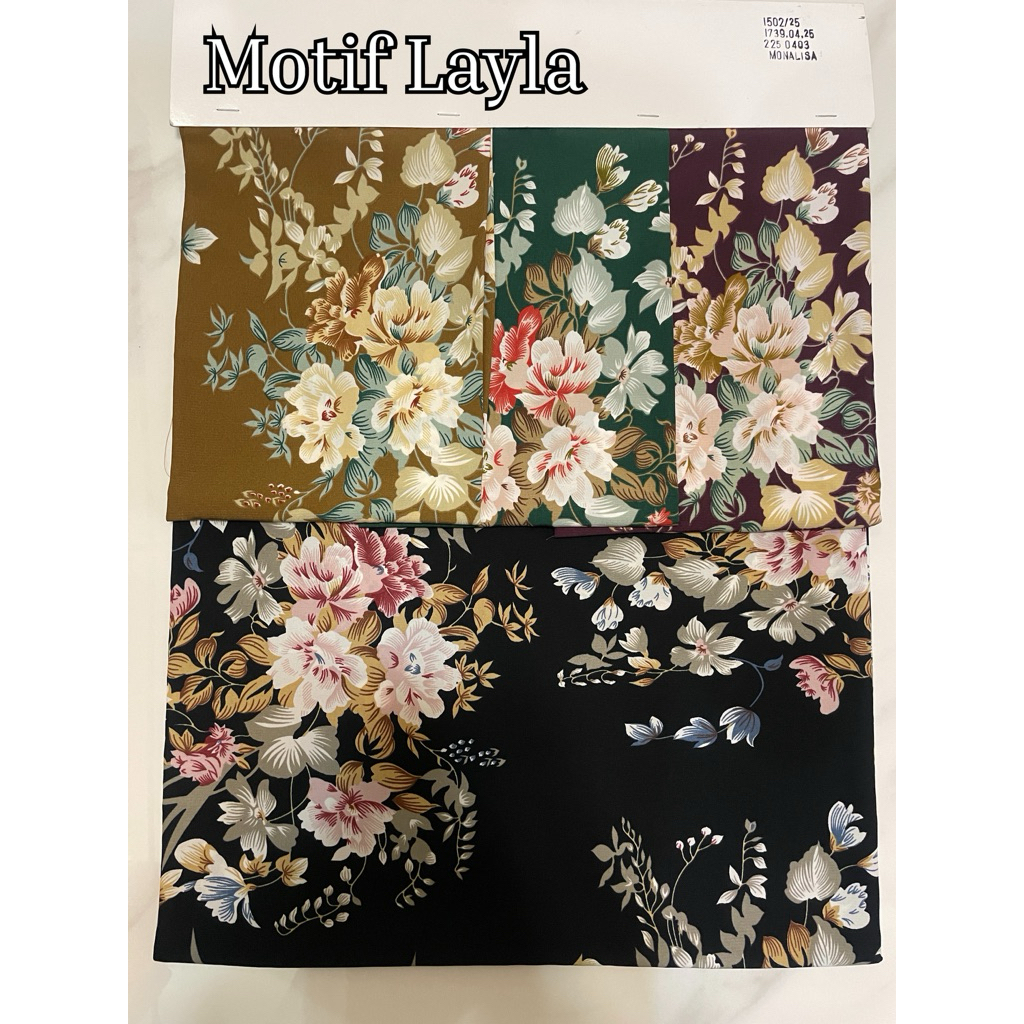 (Motif Layla) BAHAN KAIN WOLFIS / WOLVIS MONALISA ORIGINAL GRADE A