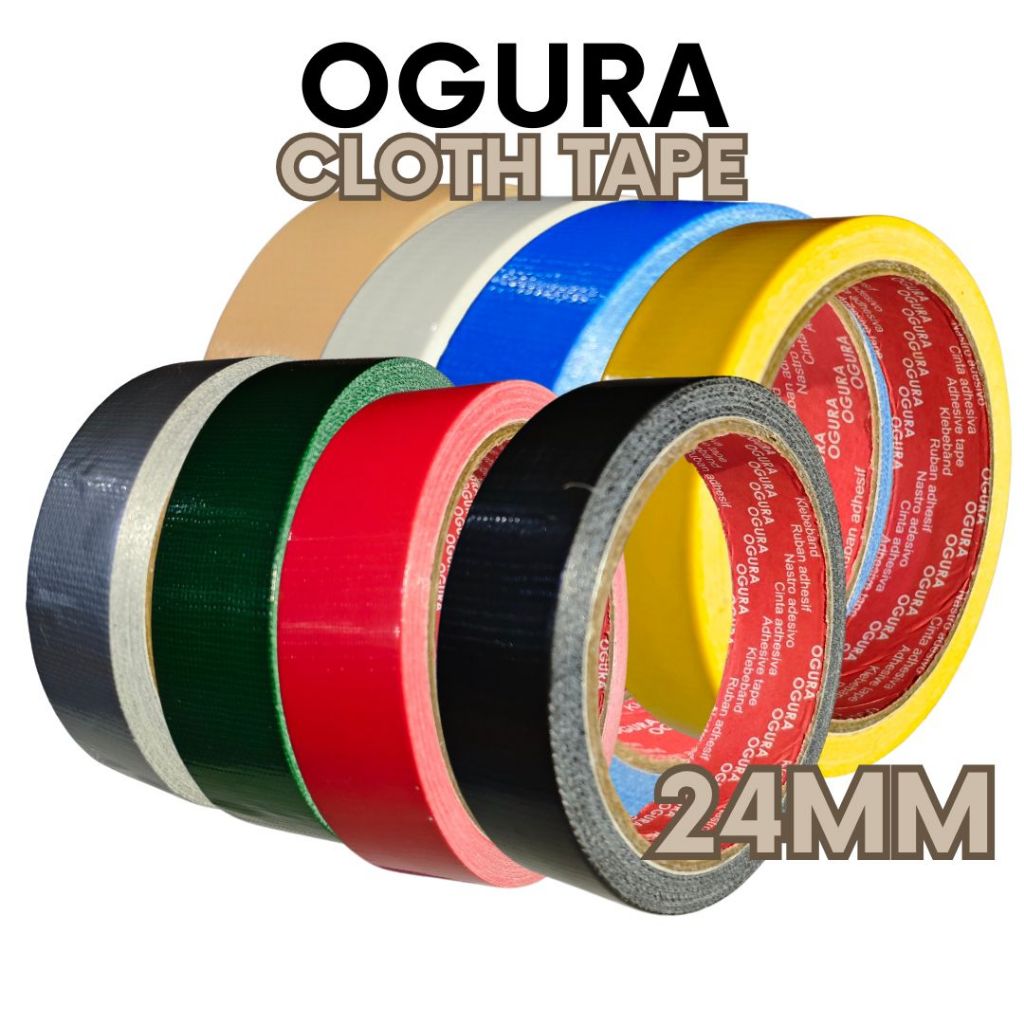 

OGURA Cloth Tape 1 Inci x 12 warna warni lakban kain economis