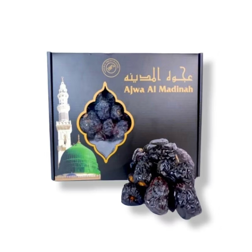 

Kurma Nabi Al-Madinah 1kg ORIGINAL kurma ajwa kemasan kardus 1kg best seller oleh oleh haji dan umroh