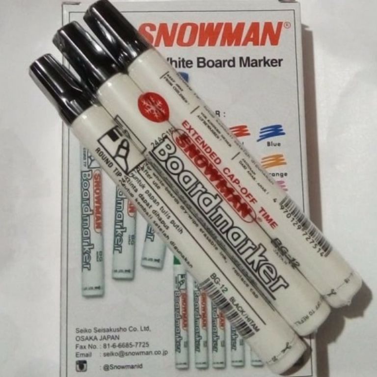 

KODE K84E Spidol Snowman BoardmarkerPapan Tulis BG12 perbox Isi 12Pcs