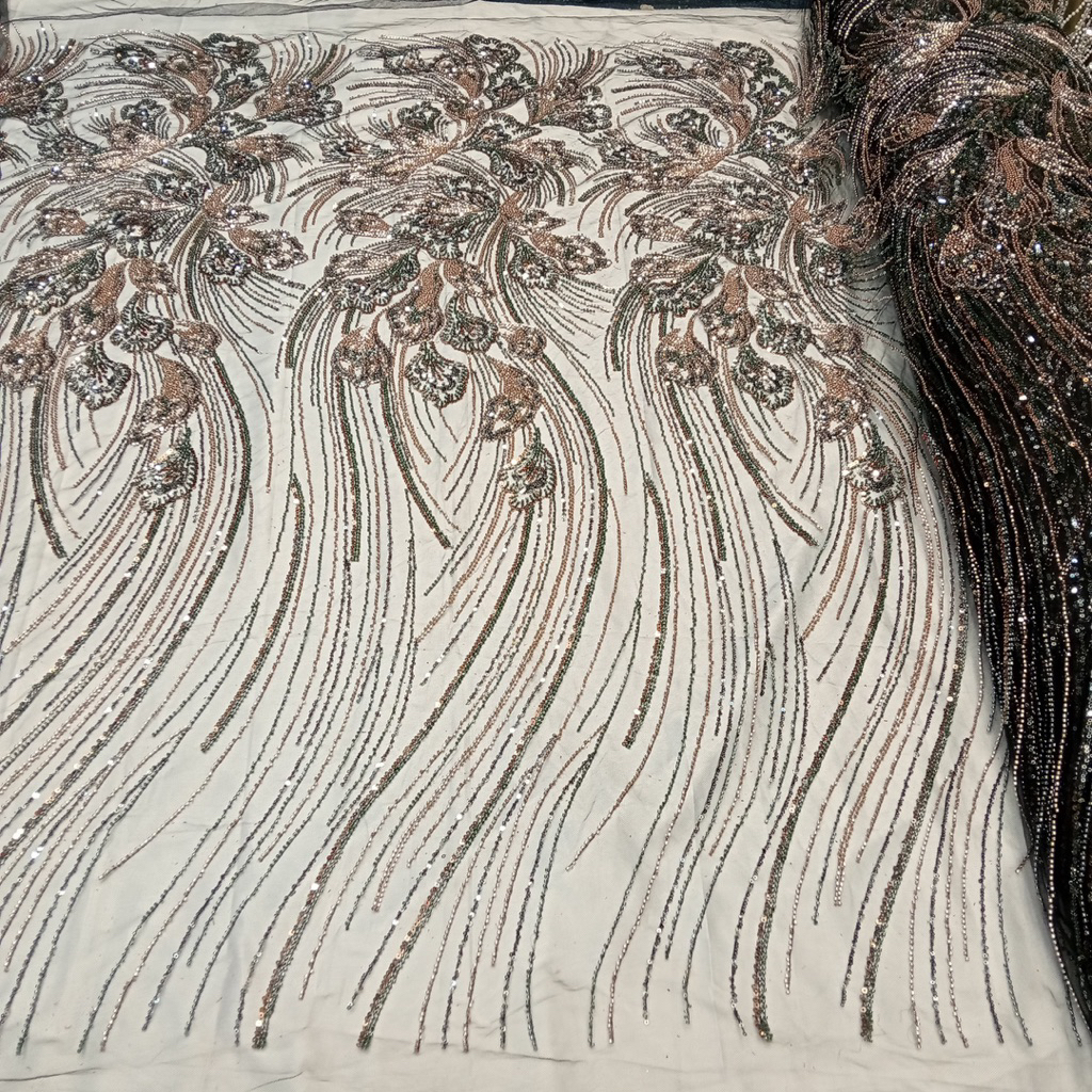 Bahan kain tille full payet jepang/kain mewah/kebaya wanita