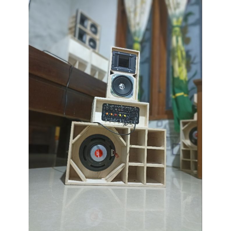 Sound miniatur paket lengkap box boster murah komplit