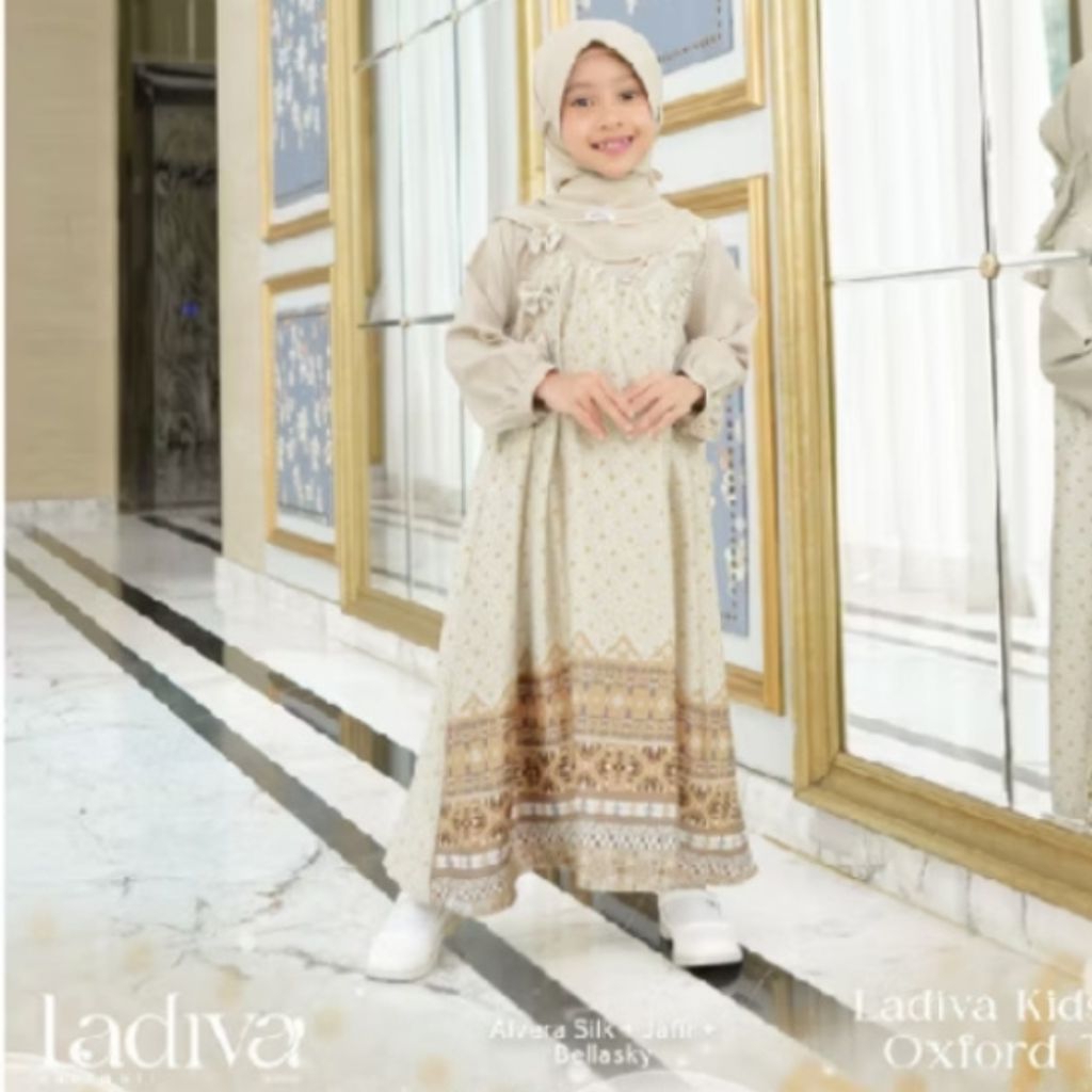 ETHICA - Sarimbit Lebaran Gamis Anak Ladiva Kids 11 Gamis Anak Perempuan By Ethica