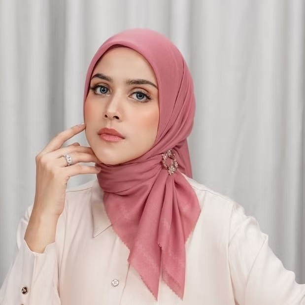 BUTTONSCARVES TODAY SCARF DUSTY ROSE ORIGINAL BARU JILBAB PINK