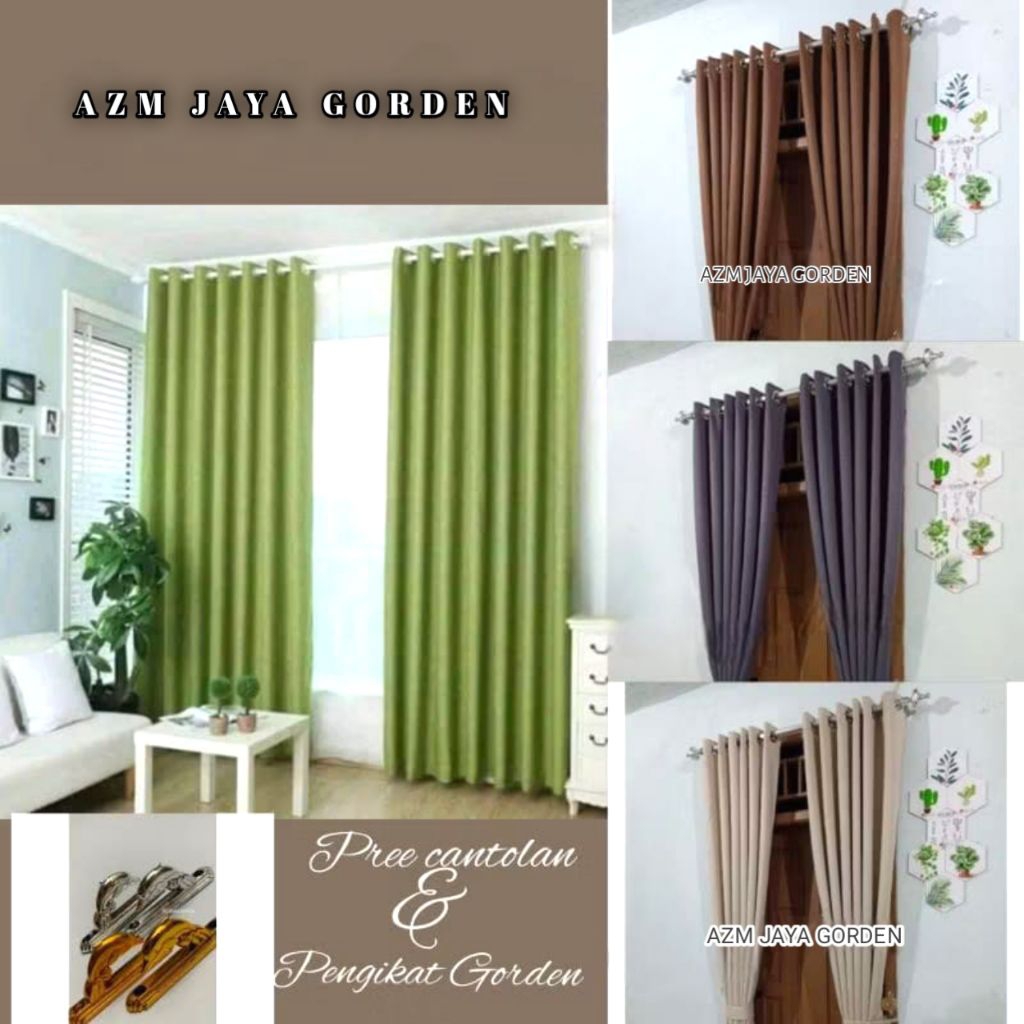 Gorden Blackout Hordeng panjang Ukuran 200/300cm Gorden jendela pintu minimalis