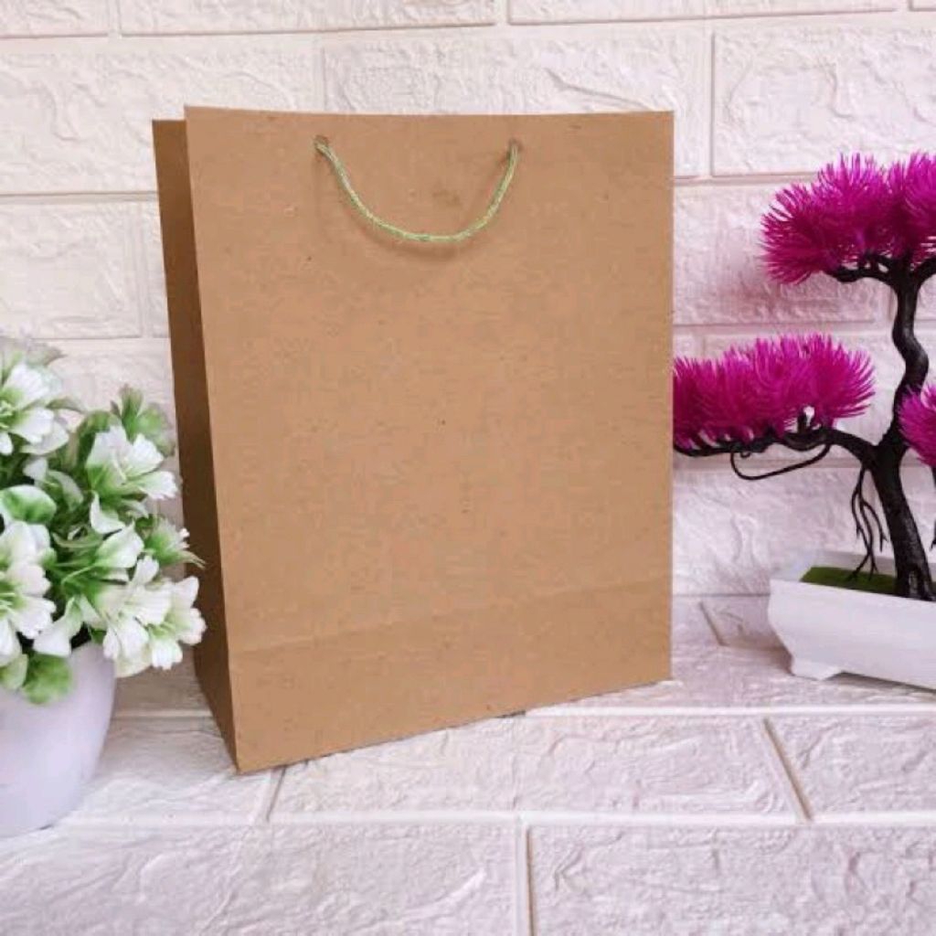 

PAPERBAG POLOS UKURAN SEDANG ± 23X17X6 CM