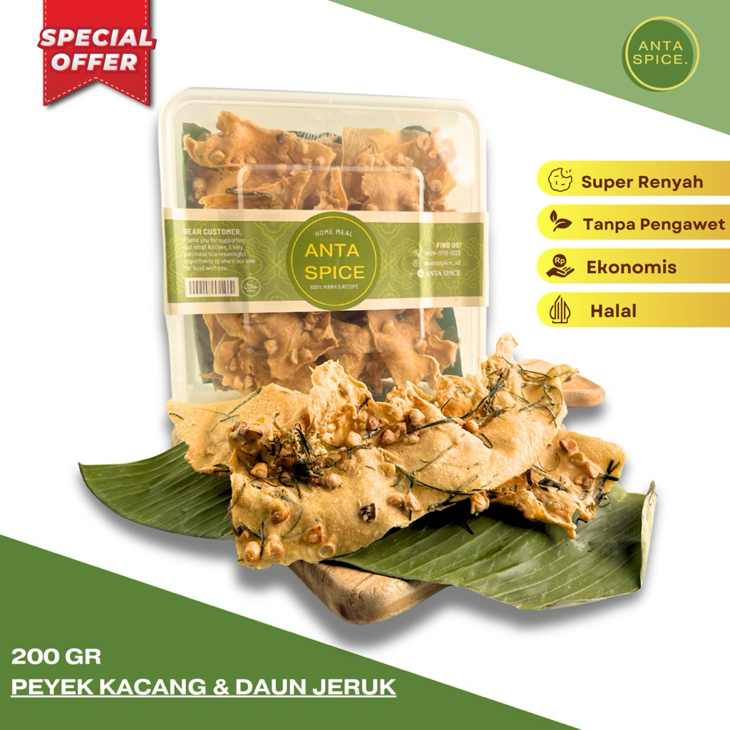 

Peyek Kacang Rempeyek Kacang Daun Jeruk Renyah kerupuk Anta Spice Homemade