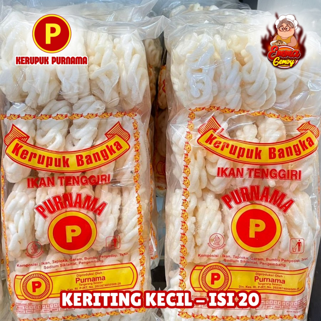 

Kerupuk Bangka Keriting Kecil Isi 20pcs Ikan Tenggiri Snack Jajanan Emma Gemoy