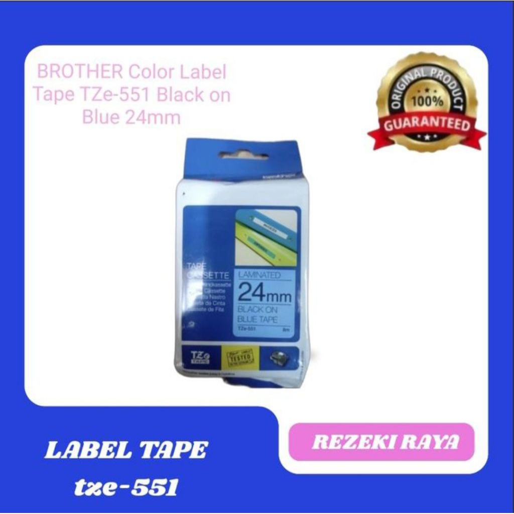 

Label Brother 2mm TZE-551 Pita / Colour Tape Black On Blue