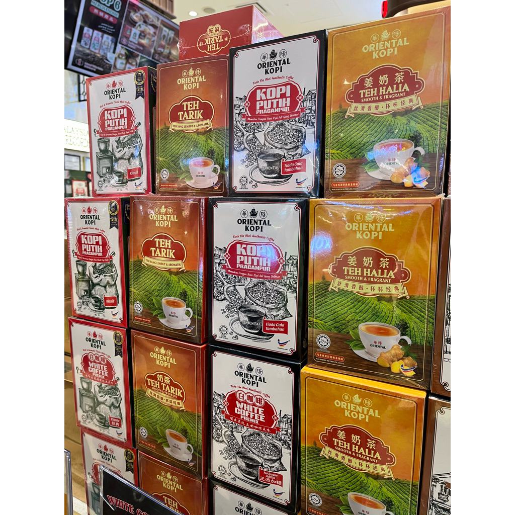 

Oriental Kopi White Coffee Classic, Teh tarik, White Coffee less sugar, Teh Halia