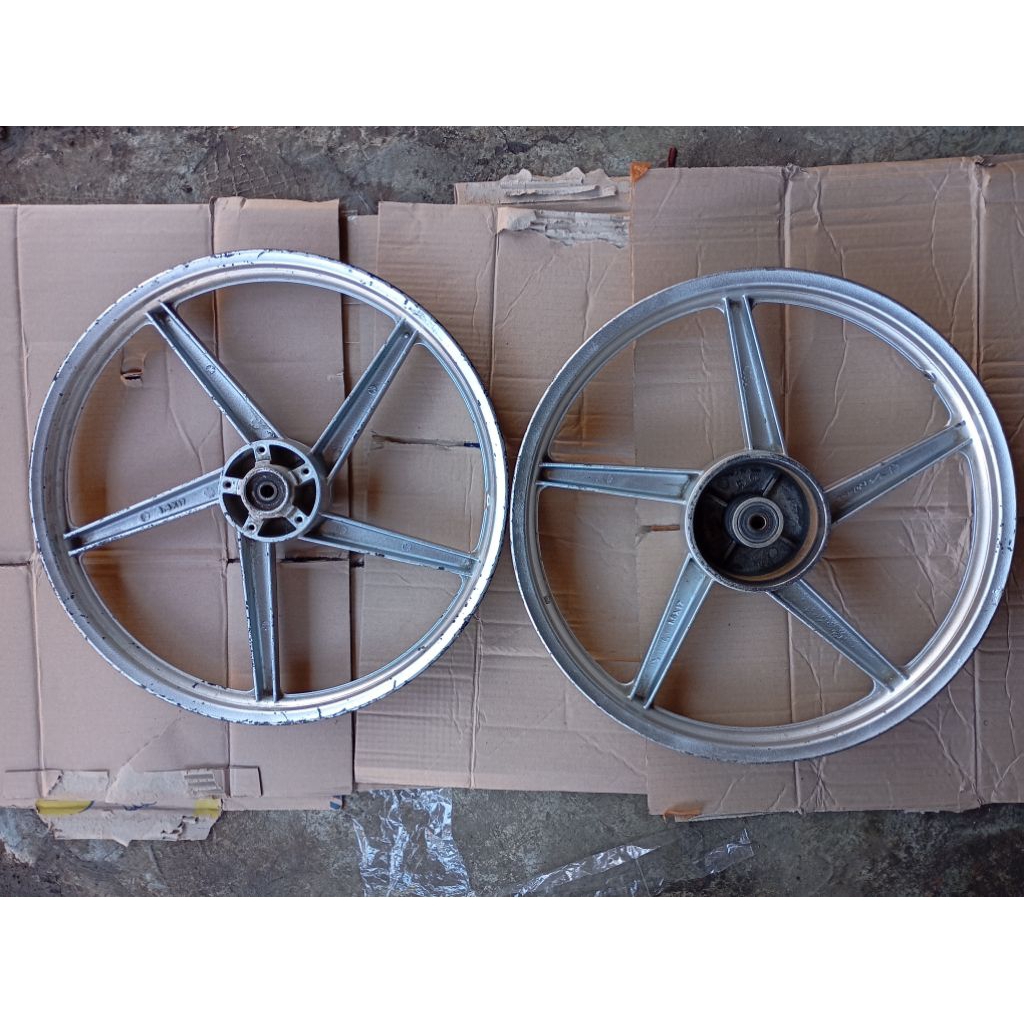 VELG SUPRA X LAMA, SUPRA FIT LAMA 1set DEPAN BELAKANG SECOND CABUTAN