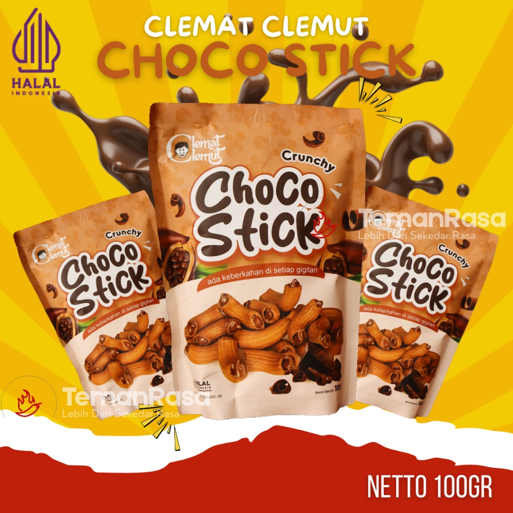 

Clemat Clemut Choco Stick 100gr – Camilan Kering Coklat Premium, Renyah & Lumer, Halal