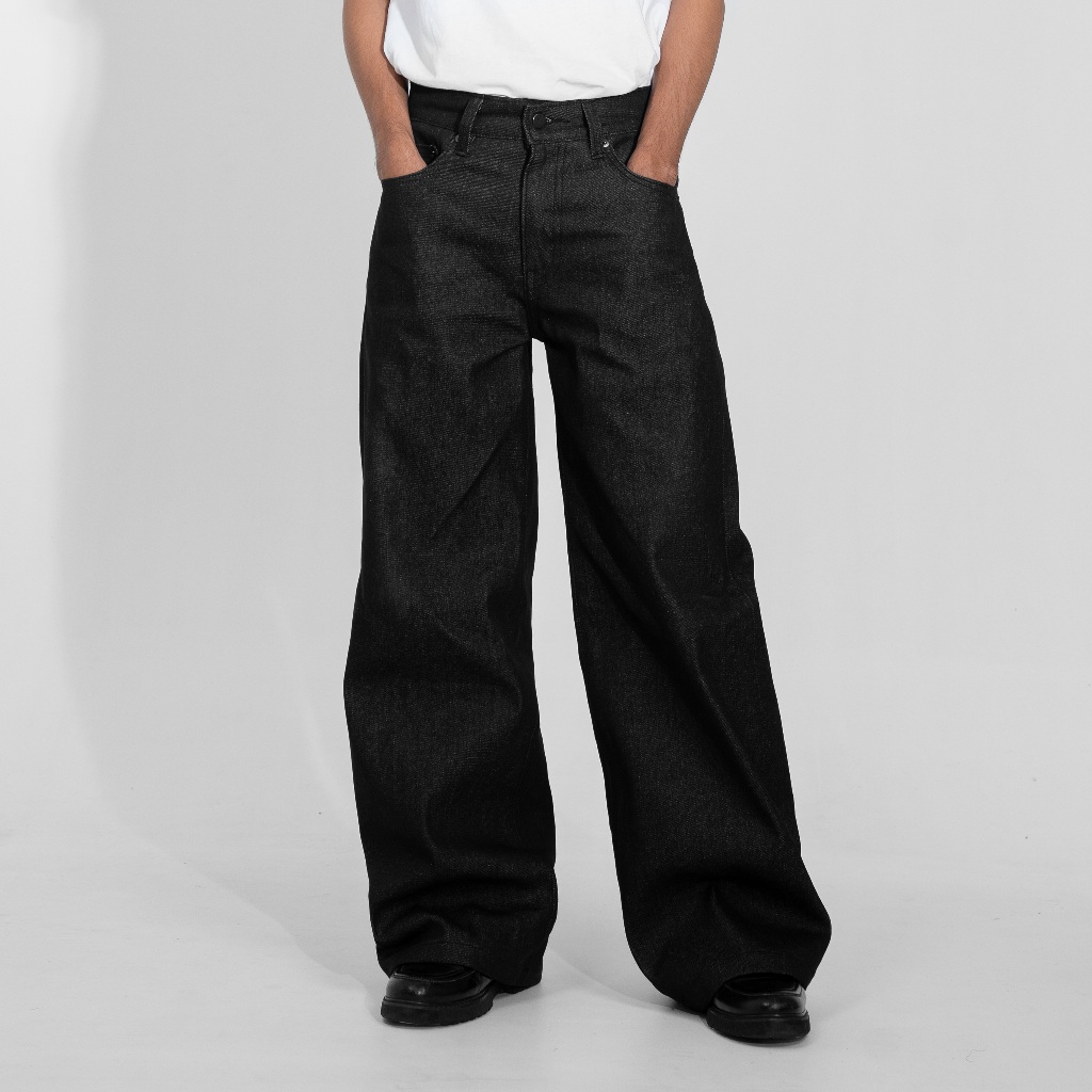 chamberlane - "Calli" Wide Raw Denim Pants | Wide Straight Jeans | Unisex Fit