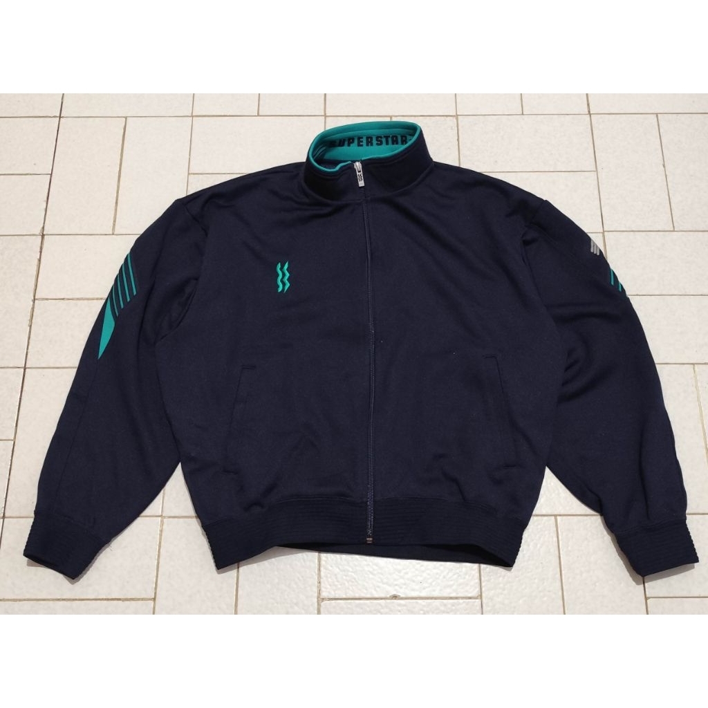 Jaket Sport Running Tracktop 90's Vintage Boxy Mizuno x Superstar Navy