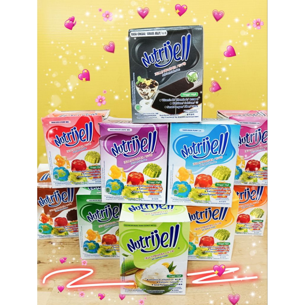 

NUTRIJELL JELLY POWDER 15GR 1DUS ISI 12 SACHET /JELI SERBUK INSTAN