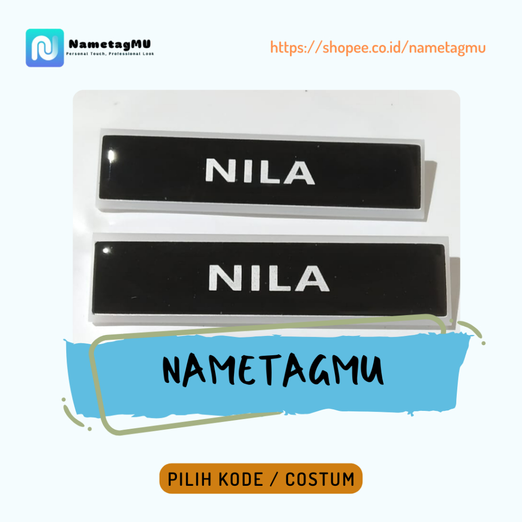 

Nametag Dada Magnet Nametag PNS / Nametag ASN / Nametag Sekolah / Nametag Kantor Bahan Akrilik Resin
