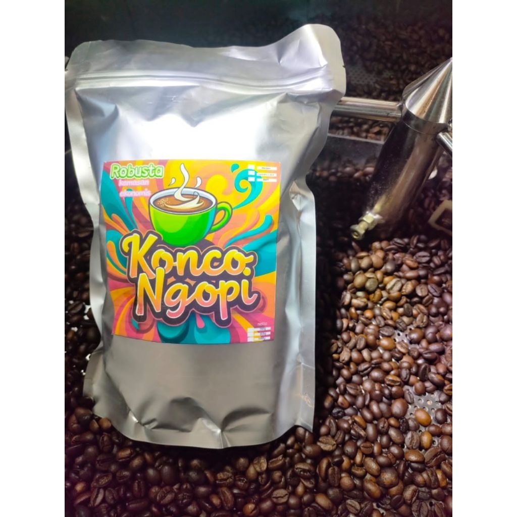 

kopi bubuk robusta hitam 1kg kemasan ekonomis diolah dengan mesin modern