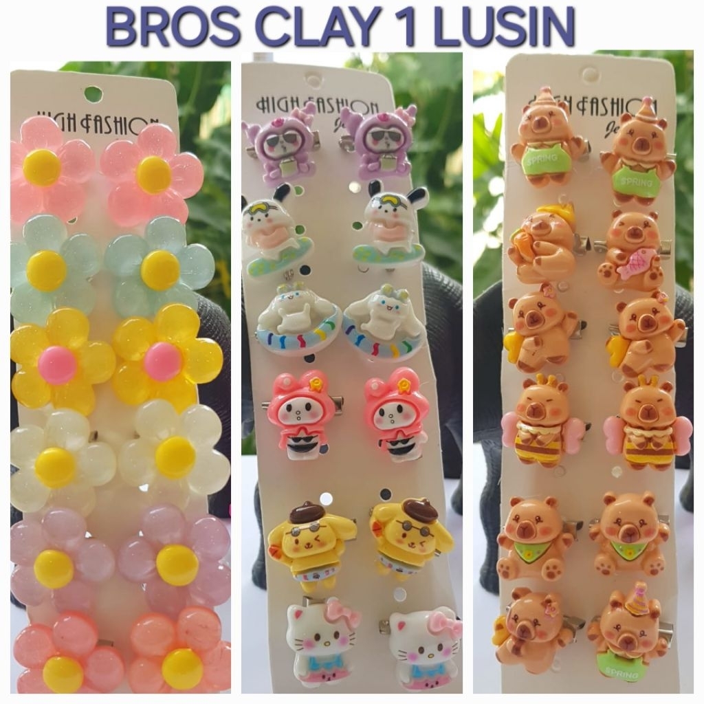 12pc Bros Clay Karakter Lucu 1 lusin. Bros Dagu. Bros Anak Lucu Imut. Bros Lusinan