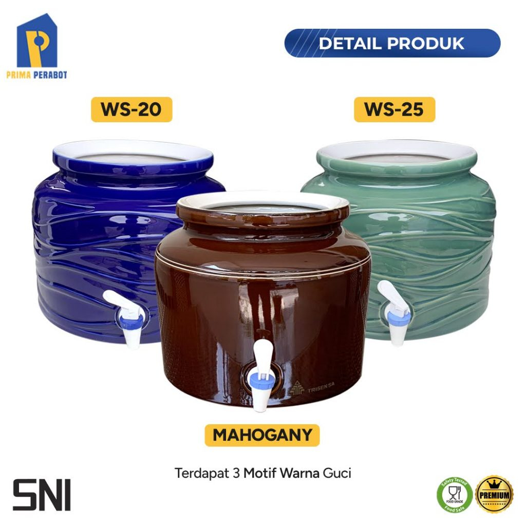 RB02 Guci Galon 12 Liter Dispenser Air Gentong Air Keramik Polos Trisensa