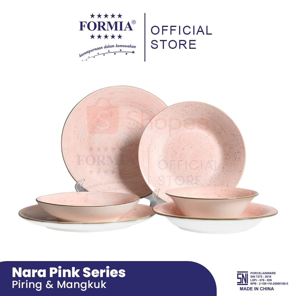 Formia Piring & Mangkuk Keramik  Nara Pink Series