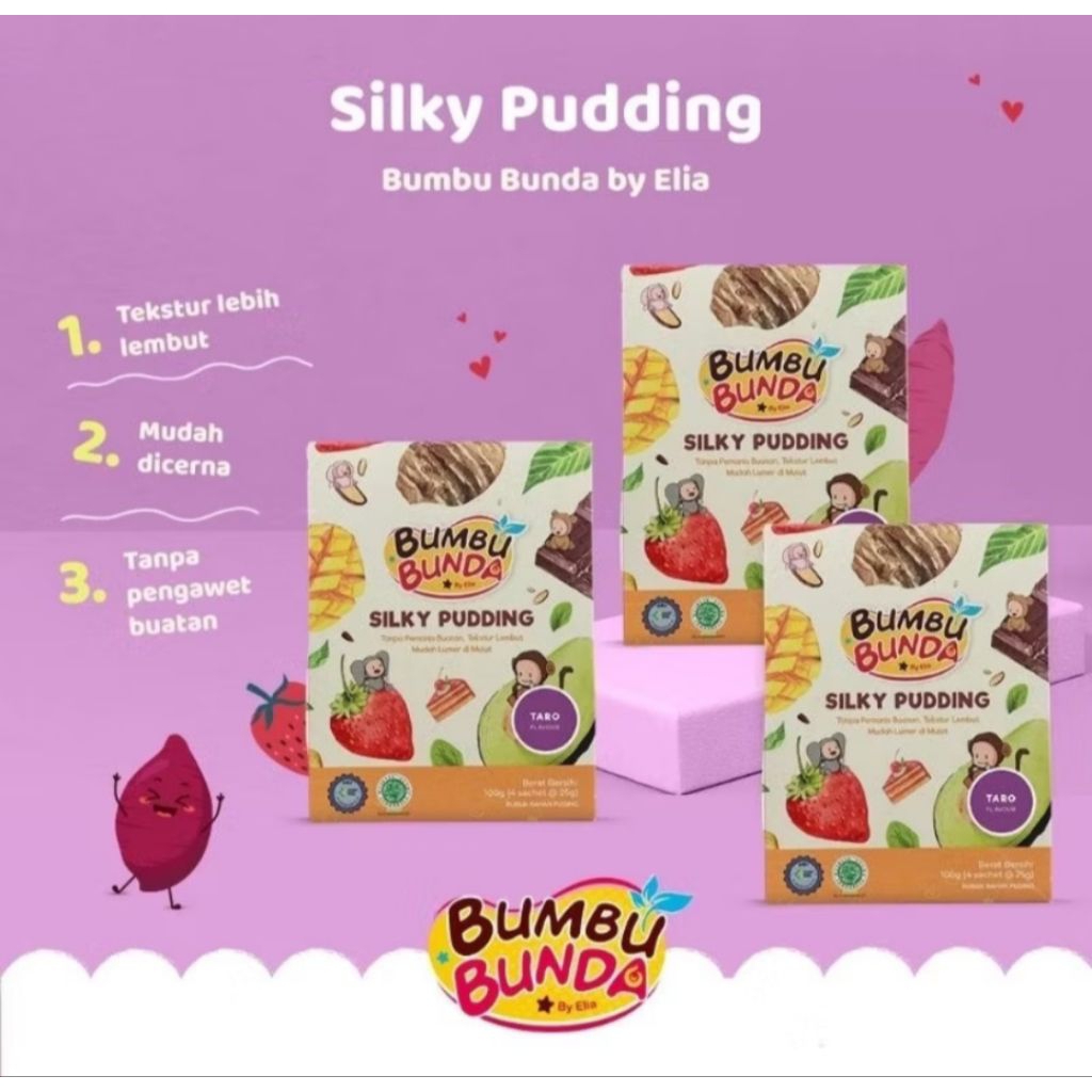 

Bumbu Bunda Elia Silky Pudding 100gr, Snack MPASI Halal