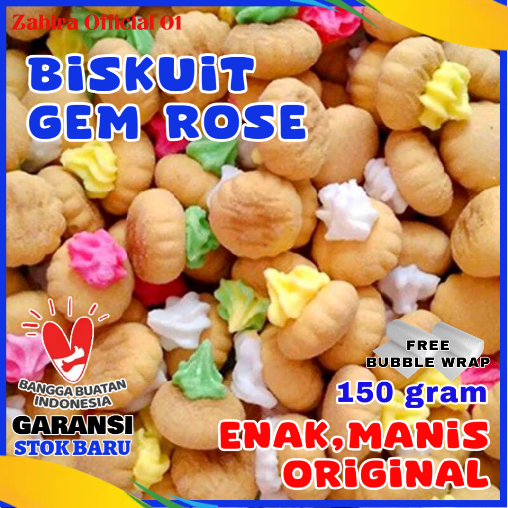 

Biskuit Gem Rose Bunga Enak Manis Original Jajanan Jadul 150gram