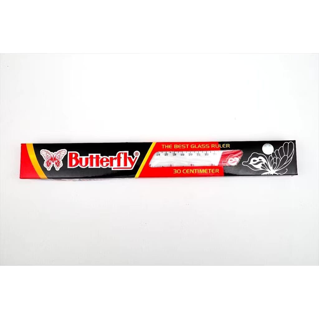 

Penggaris Butterfly 30 Cm Transparan Per Pack