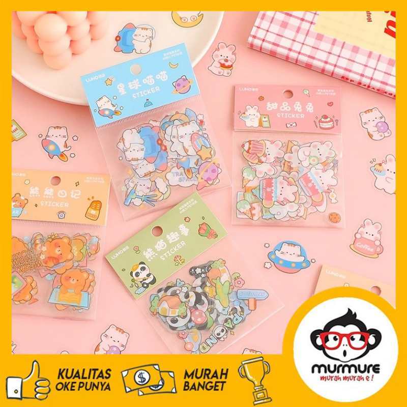 

MURMURE | 40PCS STICKER PACK STICKER TUMBRL SITKER MOTIF RABBIT CAT BEAR STICKER DIY JURNAL SCRAPBOOK
